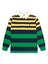 Polo Ralph Lauren Striped Cotton Polo Shirt In Yellow