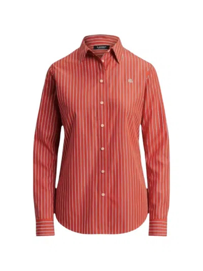 Ralph Lauren Striped Cotton Shirt In Pink