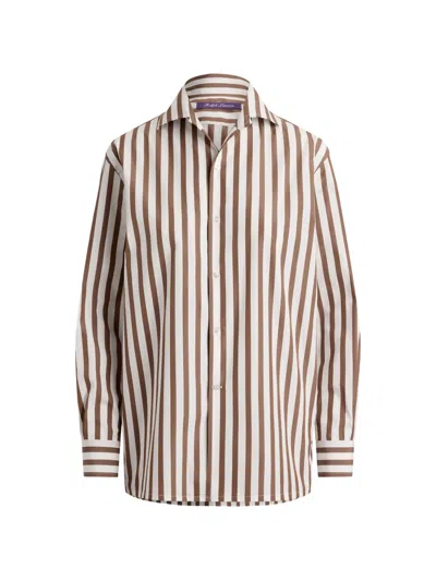 Ralph Lauren Striped Cotton Shirt In Animal Print