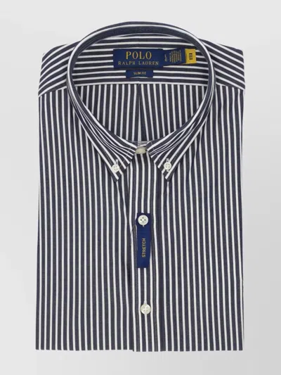 RALPH LAUREN STRIPED COTTON SHIRT WITH BUTTON DOWN COLLAR