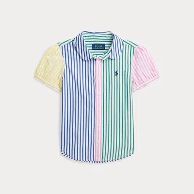 Ralph Lauren Kids' Striped Cotton Short-sleeve Fun Shirt In Multi