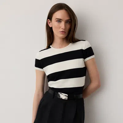 Ralph Lauren Striped Cotton-silk Short-sleeve Sweater
