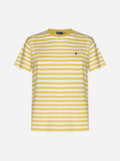 Polo Ralph Lauren Striped Polo Pony-embroidered T-shirt In Multi