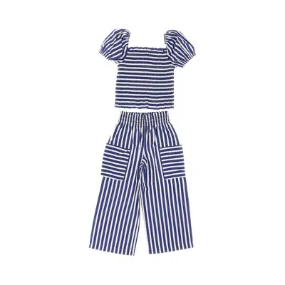 Ralph Lauren Striped Cotton Two-piece Set Kids In Blue
