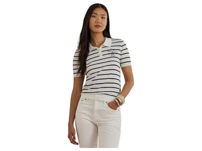 Ralph Lauren Womens Striped Slim Fit Polo Sweater In Multi