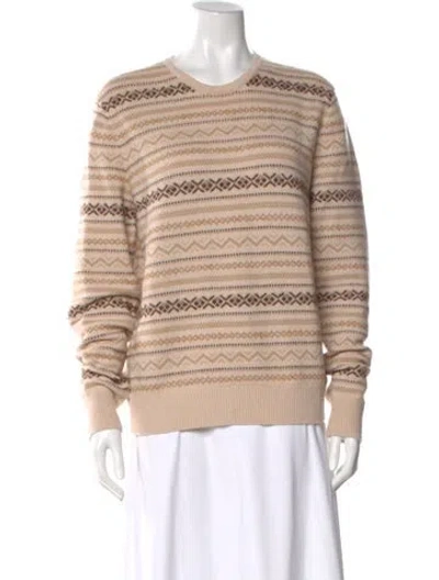 Pre-owned Ralph Lauren Striped Crew Neck Sweater In Neutral