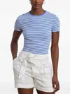 Ralph Lauren Striped Crew-neck T-shirt In Blue