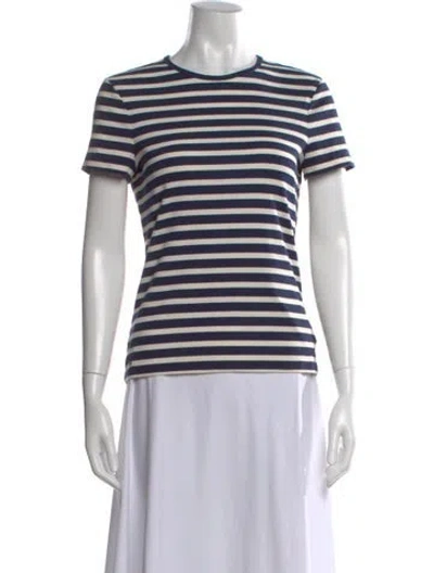 Pre-owned Ralph Lauren Striped Crew Neck T-shirt In Blue