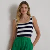 Ralph Lauren Striped Cropped Sleeveless Sweater