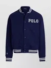 Ralph Lauren Striped Detail Cotton Sweatshirt Pockets In Blue