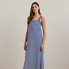 Ralph Lauren Striped Double-strap Ballet Nightgown In Blue Stripe