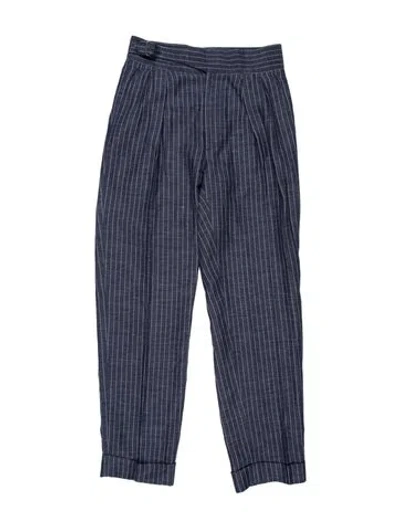 Pre-owned Ralph Lauren Striped Dress Pants In Blue