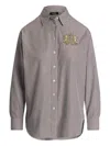 Ralph Lauren Striped Embellished Shirt In Brown