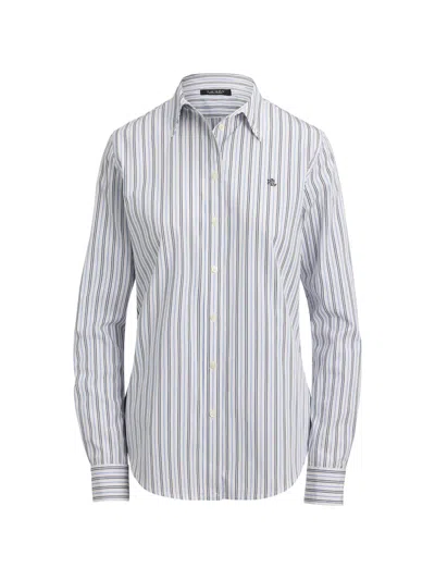Ralph Lauren Gestreiftes Hemd Mit Logo-stickerei In Multi