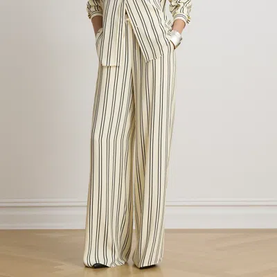 Ralph Lauren Striped Jacquard Wide-leg Pant In Mascarpone Cream/black In Multi