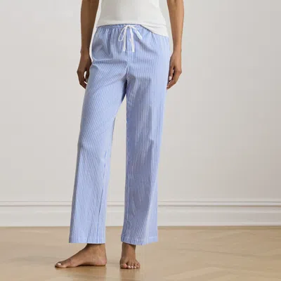Ralph Lauren Striped Jersey Pajama Pant In Blue Stripe