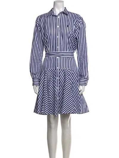 Pre-owned Ralph Lauren Striped Knee-length Dress In Blue