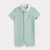 Ralph Lauren Striped Knit Oxford Shortall In Green