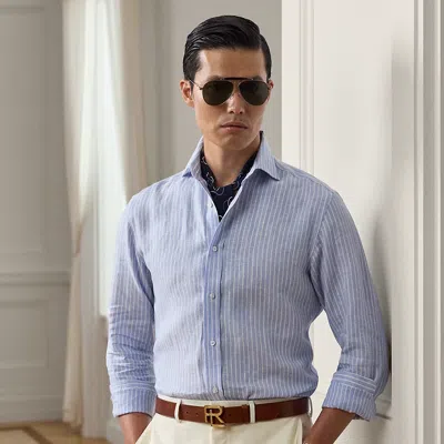 Ralph Lauren Striped Linen Shirt In Multi