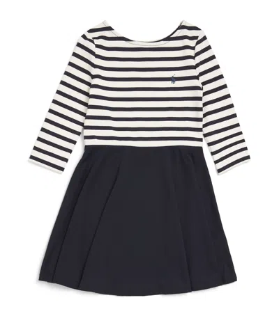 Ralph Lauren Kids' Striped Logo Dress In White