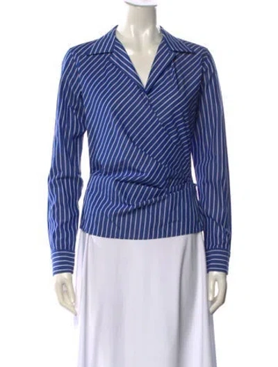 Pre-owned Ralph Lauren Striped Long Sleeve Blouse In Multi