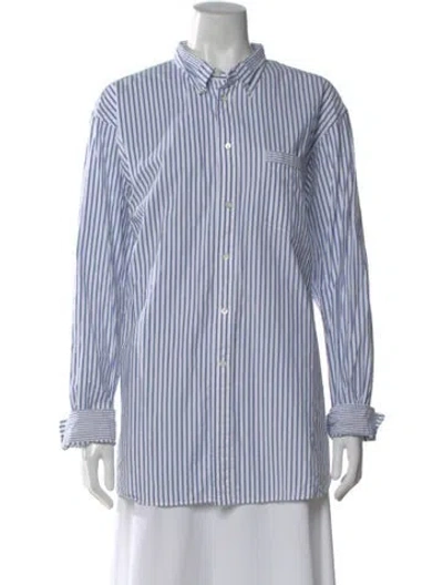 Pre-owned Ralph Lauren Striped Long Sleeve Button-up Top In Multi
