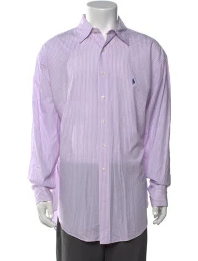 Pre-owned Ralph Lauren Striped Long Sleeve Dress Shirt In Blue