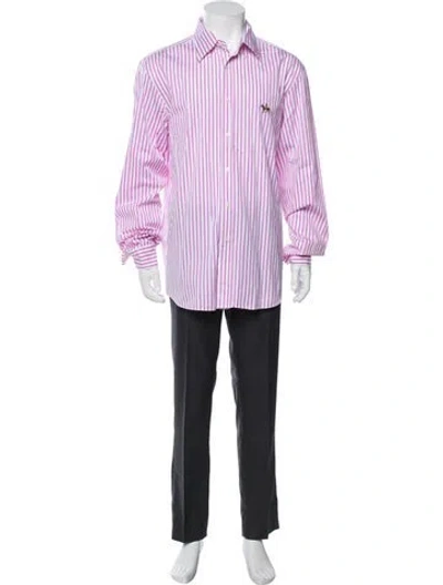 Pre-owned Ralph Lauren Striped Long Sleeve Dress Shirt In Purple
