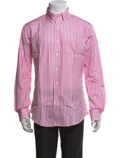 Pre-owned Ralph Lauren Striped Long Sleeve Dress Shirt W/ Tags In Pink