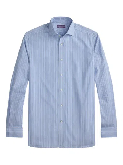 Ralph Lauren Striped Long-sleeve Shirt In Blue