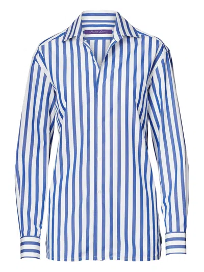 Ralph Lauren Striped Long Sleeve Shirt In Blue