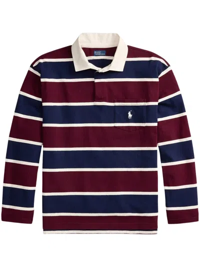Ralph Lauren Striped Long-sleeve Rugby Polo Shirt In Multi