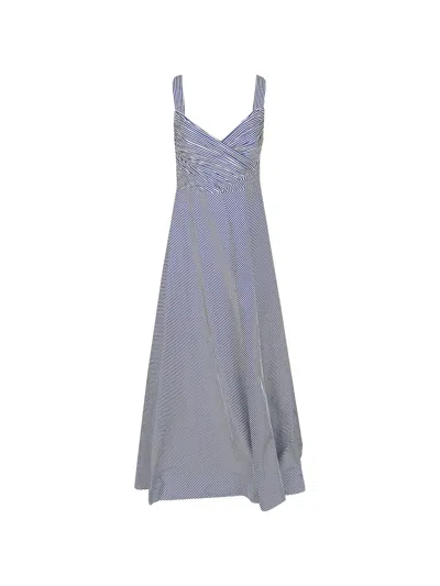Ralph Lauren Striped Maxi Dress In Blue