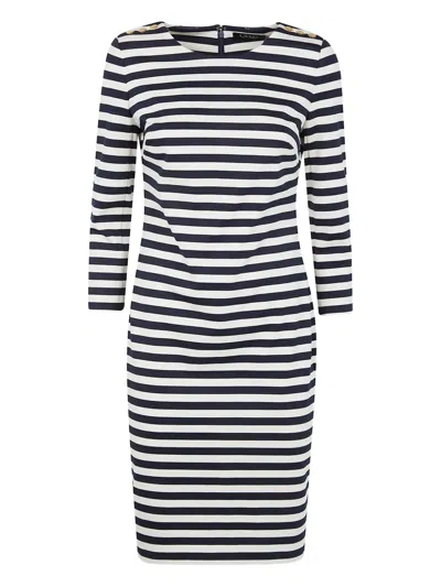 Ralph Lauren Striped Midi Dress In Multi