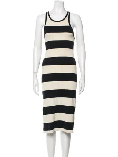 Pre-owned Ralph Lauren Striped Midi Length Dress In Neutrals