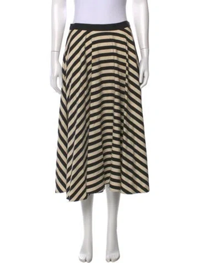 Pre-owned Ralph Lauren Striped Midi Length Skirt In Neutral