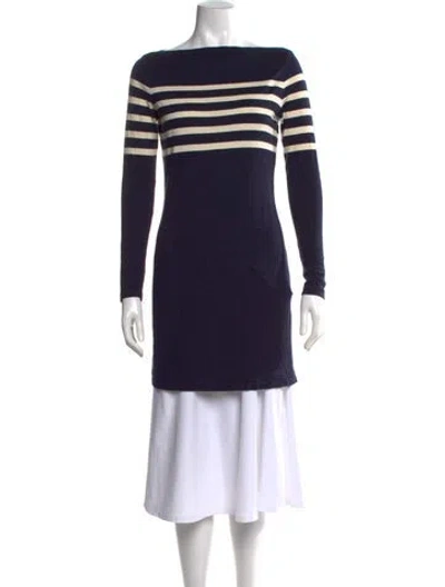Pre-owned Ralph Lauren Striped Mini Dress In Blue