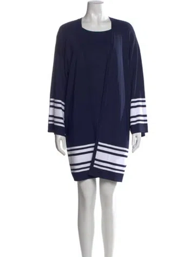 Pre-owned Ralph Lauren Striped Mini Dress W/ Tags In Blue