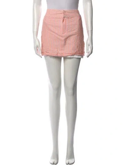 Pre-owned Ralph Lauren Striped Mini Skirt In Orange