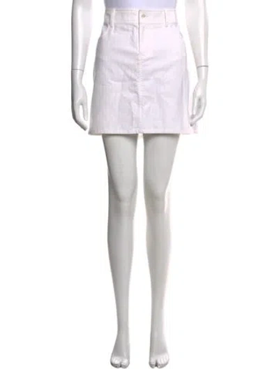 Pre-owned Ralph Lauren Striped Mini Skirt In White