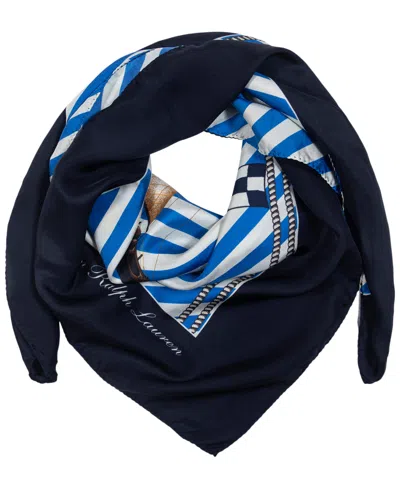 Ralph Lauren Striped Nautical Flag Square Scarf In Blue