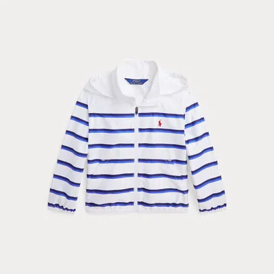 Ralph Lauren Kids' Striped Packable Water-repellent Jacket In White