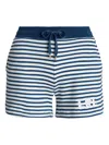 Ralph Lauren Striped-pattern Logo-detail Mini Shorts In Blue