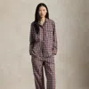 Ralph Lauren Striped Poplin Long-sleeve Pajama Set In Multi