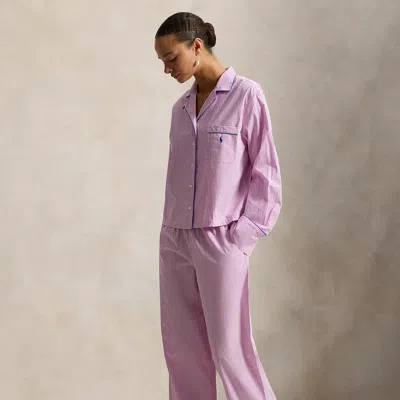 Ralph Lauren Striped Poplin Long-sleeve Pajama Set