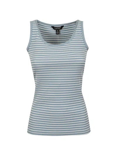 Ralph Lauren Striped Ribbed Tank Top In Multi