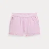 Ralph Lauren Kids' Striped Ruffled Cotton Seersucker Short In Pink