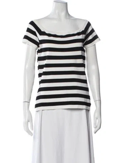 Pre-owned Ralph Lauren Striped Scoop Neck T-shirt In Blue