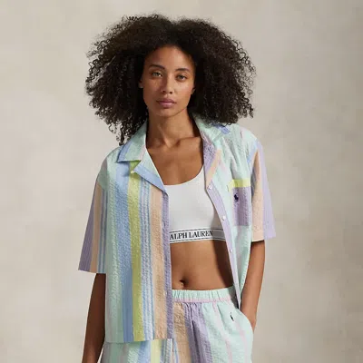 Ralph Lauren Striped Seersucker Shirt & Boxer Pj Set