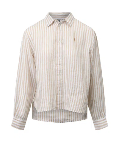 Ralph Lauren Linen Button-up Shirt For Women In Neutral
